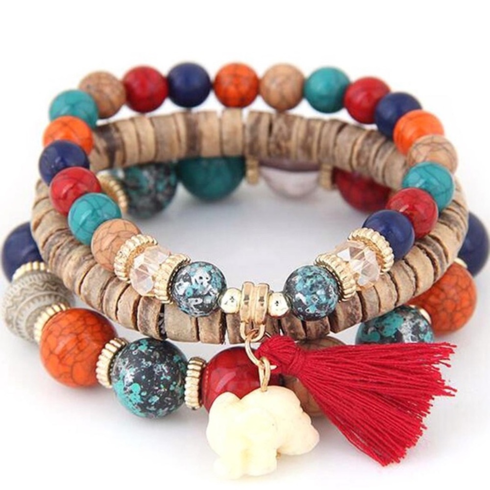 BOHO Elephant Charm Bracelets Set